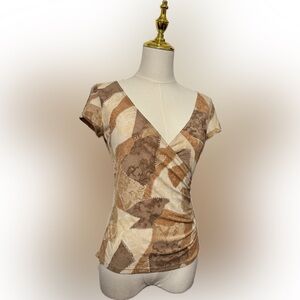 Elegant Patchwork V-Neck Top